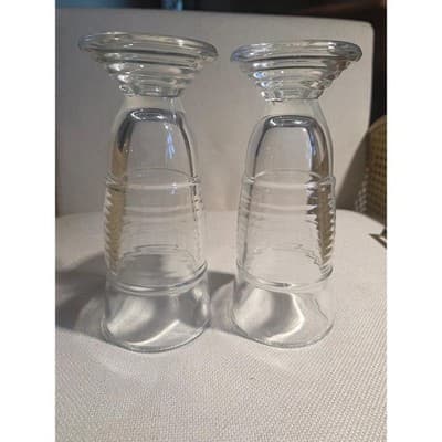 Vintage Anchor Hocking Manhattan Clear Footed Milkshake Parfait Glasses - Pair - Thumbnail 5