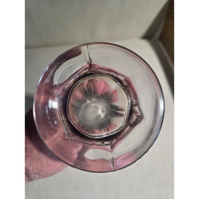 Vtg Imperial Glass Clear Swung Vase Flute Morning Glory Ribbed EAPG 1900s - Thumbnail 2