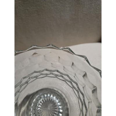 Vintage Fostoria glass Cubist Compote Footed Pedestal Bowl 6" x 5.5" - Thumbnail 6