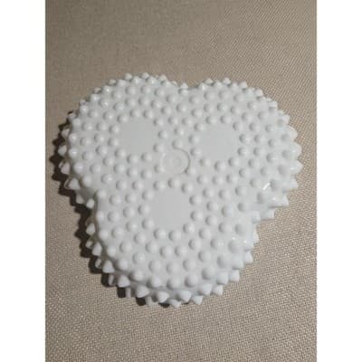 Vintage Fenton White Milk Glass Hobnail 3-Part Relish Dish Scalloped Edge - Thumbnail 2