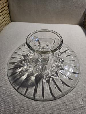 Clear Glass Starburst Round Pedestal Cake Stand Decorative Dessert Stand - Thumbnail 4