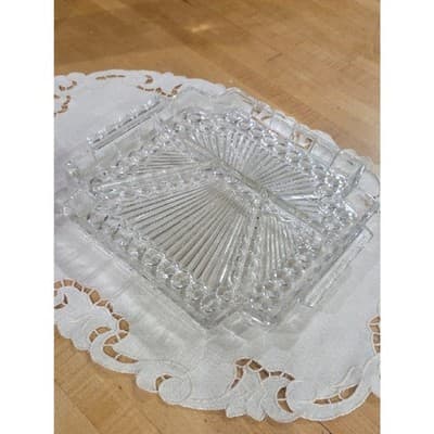 Clear Glass Serving Dish - Decorative Square Serveware - Thumbnail 3