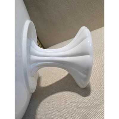 Vintage Pitman Dreitzer Milk Glass Old Colony Pedestal Bowl – Lacy Edge 1960s - Thumbnail 5