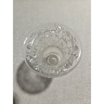 Vintage L.E. Smith Clear Glass Daisy and Button Urn Toothpick Holder Pedestal - Thumbnail 2