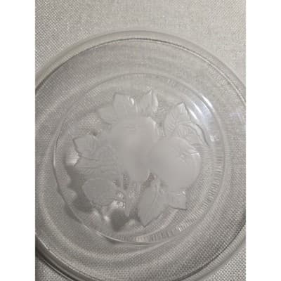 Vintage Imperial Glass Frosted Fruit Shallow Bowl Deep Salad Plate Clear 8.5" - Thumbnail 4