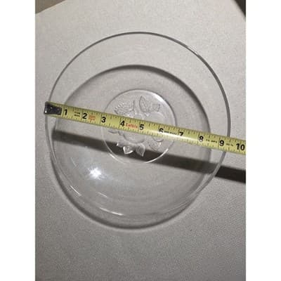 Vintage Imperial Glass Frosted Fruit Shallow Bowl Deep Salad Plate Clear 8.5" - Thumbnail 3