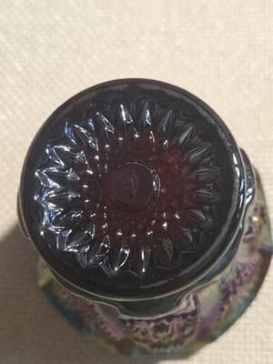 Imperial Purple Carnival Glass Toothpick Hilder, Iridescent Finish, Round, - Thumbnail 5