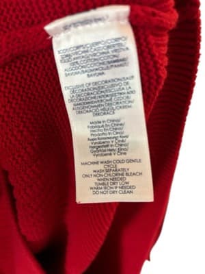Chaps Red Cotton Men’s Pullover Half Zip Sweater Large Ralph Lauren Christmas - Thumbnail 6