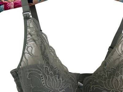 MAIDENFORM SAGE GREEN 36C BOHO SCALLOPED LACE BRA BRALETTE WIRELESS WIRE FREE - Thumbnail 2