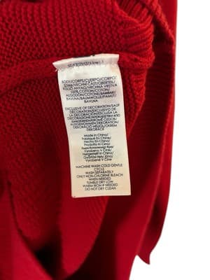 Chaps Red Cotton Men’s Pullover Half Zip Sweater Large Ralph Lauren Christmas - Thumbnail 4