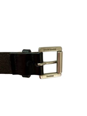Vintage Eddie Bauer Thick Italian Leather Solid Brass Silver Roller Buckle Boho - Thumbnail 5