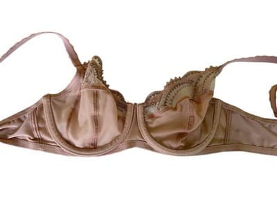 Beautiful Blush Beige Scalloped Romantic Lace Wacoal Bra 34C Lingerie Coquette - Thumbnail 3