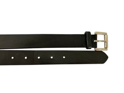 Vintage Eddie Bauer Thick Italian Leather Solid Brass Silver Roller Buckle Boho - Thumbnail 2