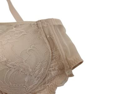MAIDENFORM BEIGE 36C ROMANTIC SCALLOPED LACE BRA BRALETTE WIRELESS WIRE FREE - Thumbnail 9