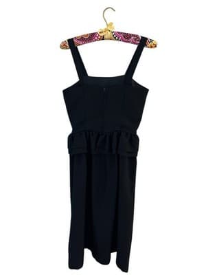 Vintage Black PEPLUM DRESS 1980’s Sundress Day dress Rockabilly Retro Romantic - Thumbnail 6
