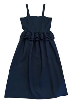 Vintage Black PEPLUM DRESS 1980’s Sundress Day dress Rockabilly Retro Romantic - Thumbnail 9