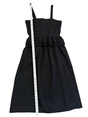 Vintage Black PEPLUM DRESS 1980’s Sundress Day dress Rockabilly Retro Romantic - Thumbnail 12