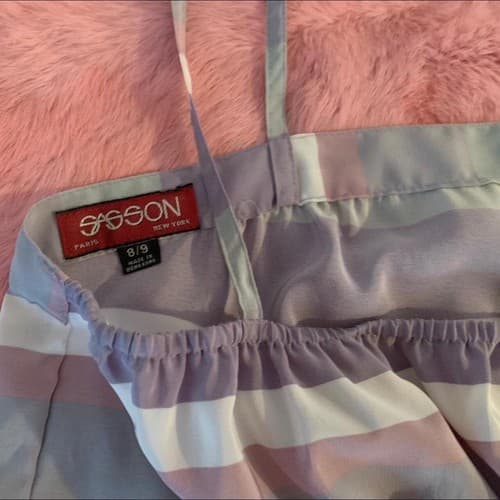 Vintage Women’s Tank Top By Sasson 1980’s Lavender Babydoll Camisole Retro Crop - Thumbnail 4