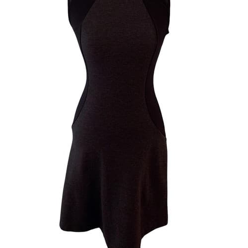 Michael Kors Black And Gray Dress 4 Logo Zipper Sheath Elegant Sexy Classic - Thumbnail 3