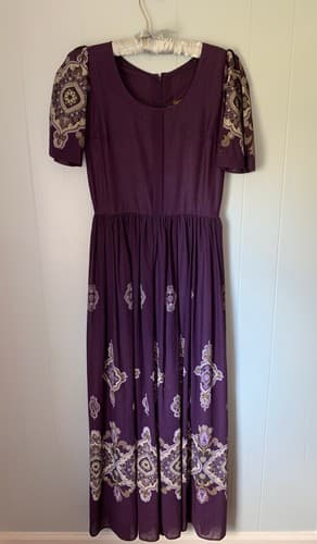 Vintage Purple Maxi Dress Drury Lane Boutique Dublin Ireland Irish Milkmaid - Thumbnail 2