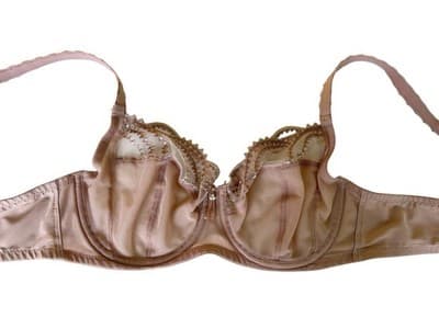 Beautiful Blush Beige Scalloped Romantic Lace Wacoal Bra 34C Lingerie Coquette - Thumbnail 2