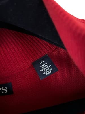Chaps Red Cotton Men’s Pullover Half Zip Sweater Large Ralph Lauren Christmas - Thumbnail 5