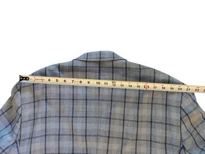 50” Blue Windowpane Check Double Vent Old Money LINEN Men’s Sports Coat Blazer - Thumbnail 5