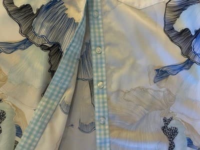 Size 1 CHICOS Women’s Summer 100% Cotton Blouse Shirt No Iron Gingham Trim - Thumbnail 7