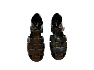Shoes Women’s COBBIES BLACK LEATHER 8W Wide Chunky Jesus Sandals Grunge Shoes - Thumbnail 13