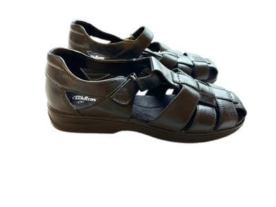Shoes Women’s COBBIES BLACK LEATHER 8W Wide Chunky Jesus Sandals Grunge Shoes - Thumbnail 8