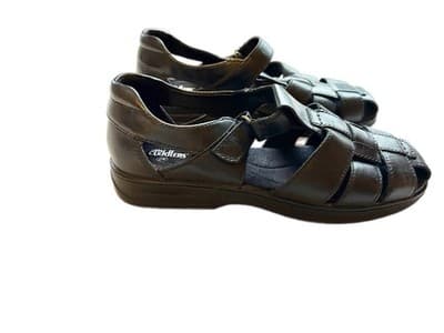 Shoes Women’s COBBIES BLACK LEATHER 8W Wide Chunky Jesus Sandals Grunge Shoes - Thumbnail 7