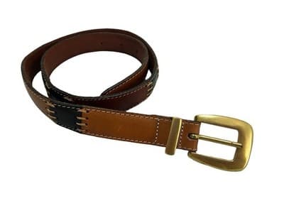 S FOSSIL Vintage Y2K Women’s Patchwork Stitched Boho Prairie Peasant Brown Belt - Thumbnail 5