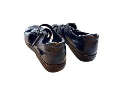 Shoes Women’s COBBIES BLACK LEATHER 8W Wide Chunky Jesus Sandals Grunge Shoes - Thumbnail 10