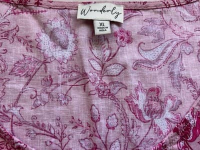 XL Women’s Wonderby Pink Linen Top Shirt Sleeveless Summer Blouse - Thumbnail 5