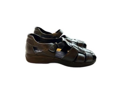 Shoes Women’s COBBIES BLACK LEATHER 8W Wide Chunky Jesus Sandals Grunge Shoes - Thumbnail 9