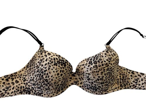 34B Black Wacoal Bra Bralette Fall Winter Glam Sexy Cheetah Leopard Print - Thumbnail 2