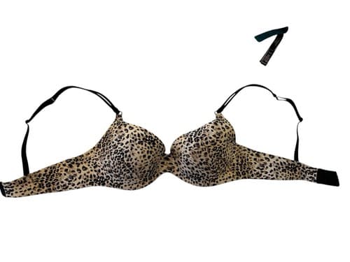 34B Black Wacoal Bra Bralette Fall Winter Glam Sexy Cheetah Leopard Print - Thumbnail 3