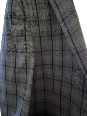 50” Blue Windowpane Check Double Vent Old Money LINEN Men’s Sports Coat Blazer - Thumbnail 9