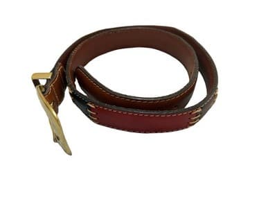 S FOSSIL Vintage Y2K Women’s Patchwork Stitched Boho Prairie Peasant Brown Belt - Thumbnail 12