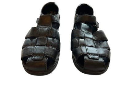 Shoes Women’s COBBIES BLACK LEATHER 8W Wide Chunky Jesus Sandals Grunge Shoes - Thumbnail 12