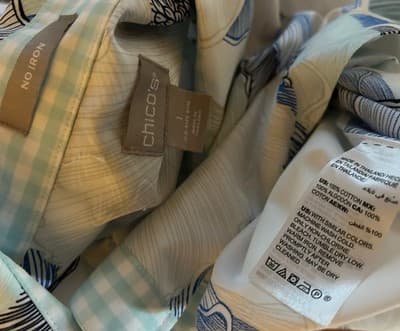 Size 1 CHICOS Women’s Summer 100% Cotton Blouse Shirt No Iron Gingham Trim - Thumbnail 8