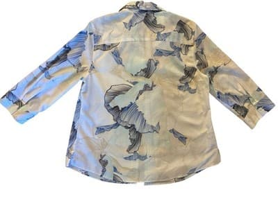 Size 1 CHICOS Women’s Summer 100% Cotton Blouse Shirt No Iron Gingham Trim - Thumbnail 6