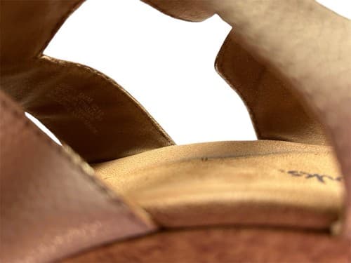 Womens Shoe Clark’s Metallic Soft Gold Genuine Leather Wedge Heel Shoes 9.5 Fall - Thumbnail 5