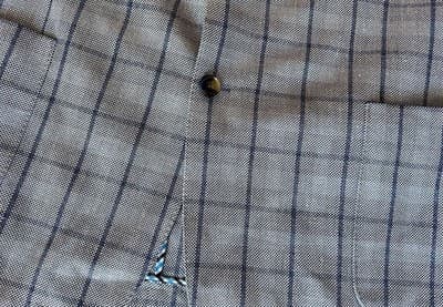 50” Blue Windowpane Check Double Vent Old Money LINEN Men’s Sports Coat Blazer - Thumbnail 16