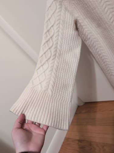 Cozy Fisherman Cream Knit Sweater, Fall Luxury, Cottage Farm Vibes PTP 19 Small - Thumbnail 7