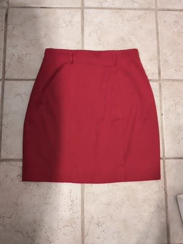 Vintage Ralph Lauren 100% Wool Skirt Size 12 Red Lined Made In Italy - Thumbnail 3