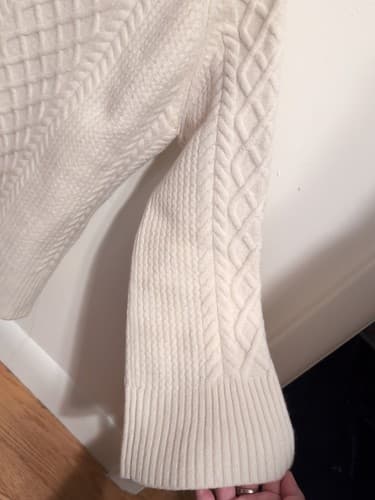 Cozy Fisherman Cream Knit Sweater, Fall Luxury, Cottage Farm Vibes PTP 19 Small - Thumbnail 6