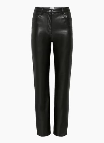 Aritzia Wilfred Pants Size 4 Black Melina Faux Vegan Leather High Rise Straight - Thumbnail 6