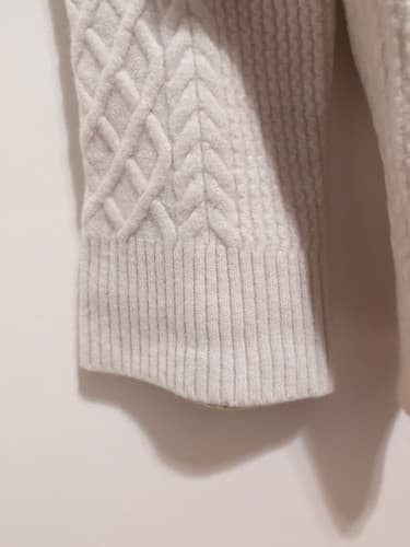 Cozy Fisherman Cream Knit Sweater, Fall Luxury, Cottage Farm Vibes PTP 19 Small - Thumbnail 9