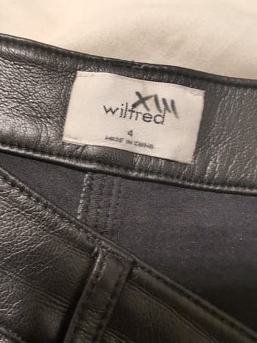 Aritzia Wilfred Pants Size 4 Black Melina Faux Vegan Leather High Rise Straight - Thumbnail 7